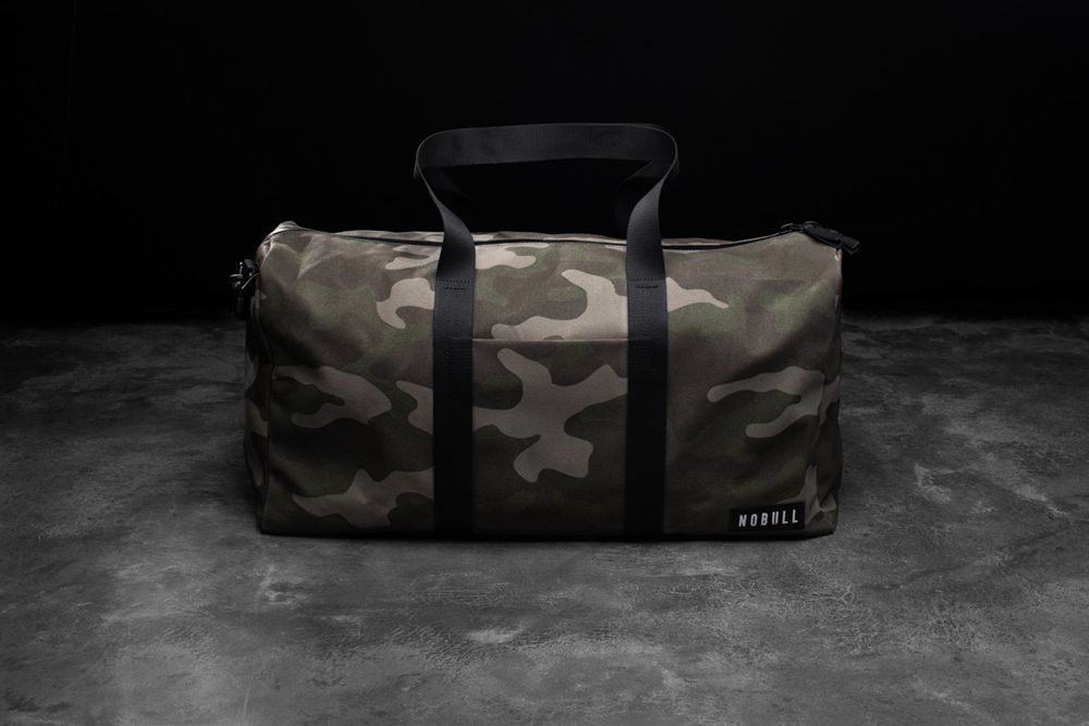 NOBULL Waxed Canvas Duffle Sırt Çantaları - Yeşil Ordu Camo - Turkiye (BJD-537961)